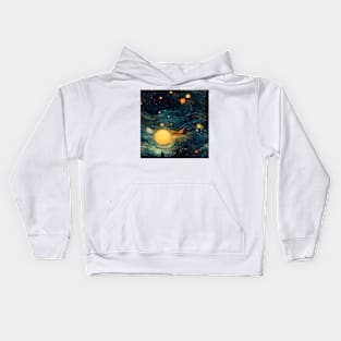 Van Gogh Starry Night Outer Space Pattern 17 Kids Hoodie